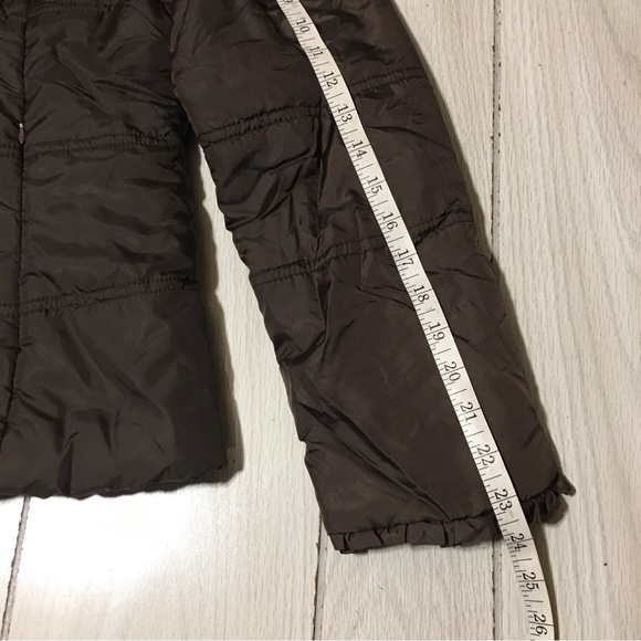 Peace Love Chill Dow Puffer Jacket Women Medium Brown Hooded - Picture 10 of 11